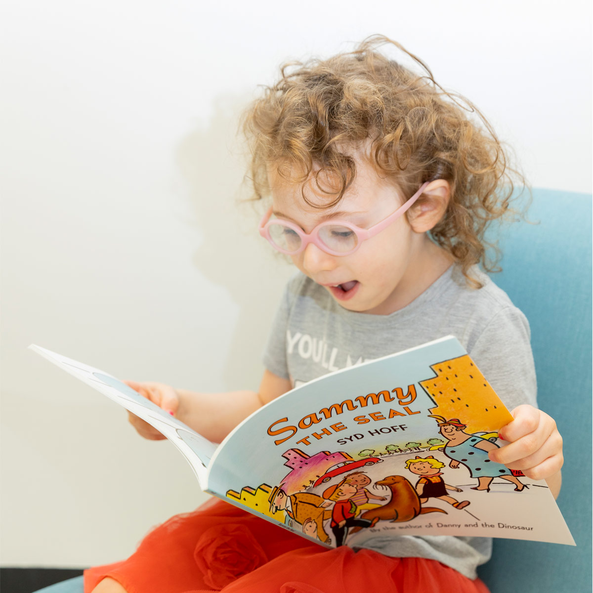 Student reading a book.